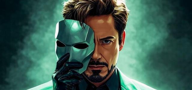 A battered Iron Man faceplate lit from one side, resting in darkness with its eyes unlit